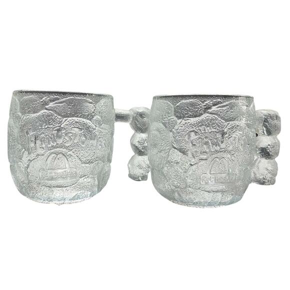 Vintage McDonalds Flintstone Rocky Road Mug Set Circa 1993 - Picture 1 of 2